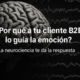 Imagen de un cerebro humano representando la toma de decisiones subconsciente. Texto: ¿Por qué a tu cliente B2B lo guía la emoción? Concepto de neurociencia aplicada a ventas corporativas.