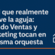 Gráfico de crecimiento de ingresos con la frase: CRM que realmente mueve la aguja cuando Ventas y Marketing tocan en la misma orquesta. Concepto de alineación comercial B2B.